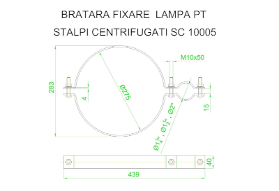 BRATARA FIXARE LAMPA PT STALPI CENTRIFUGATI SC 10005